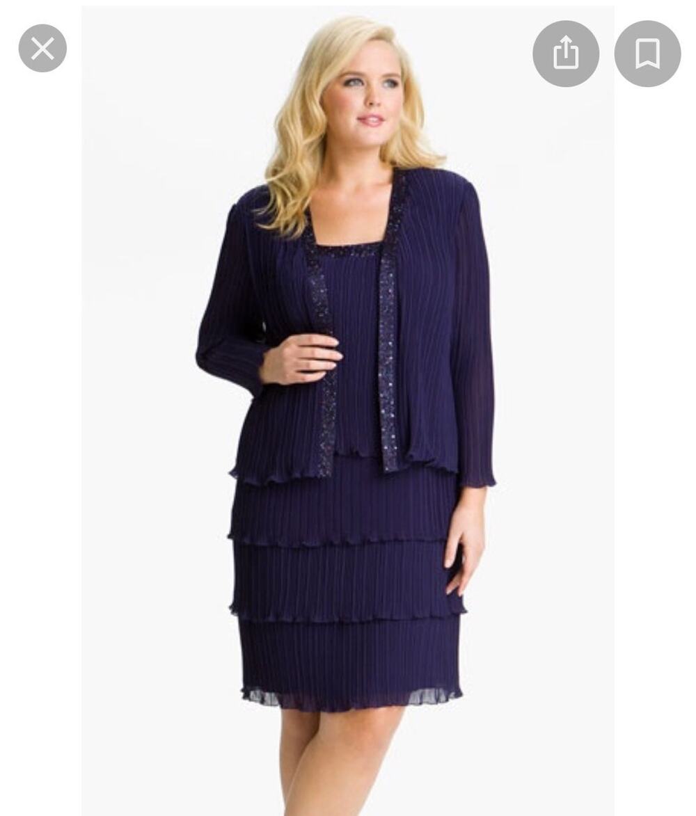 Patra one piece chiffon navy dress with attached jacket size 12